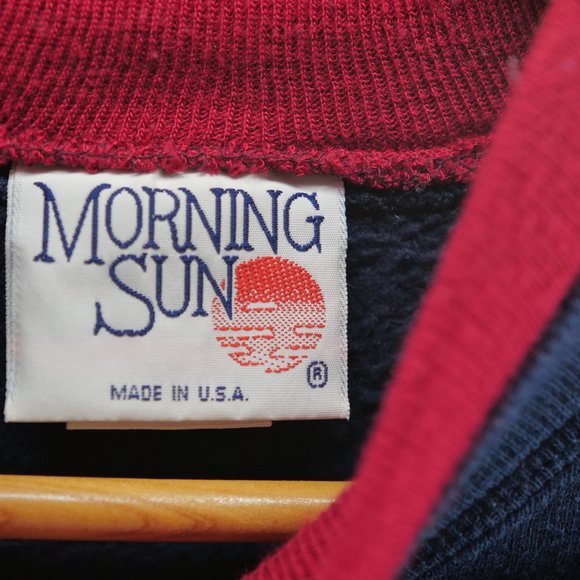 Vintage Jerzees Morning Sun Sweatshirt Birdhouses Red L Made In USA Embroidery - Picture 4 of 9